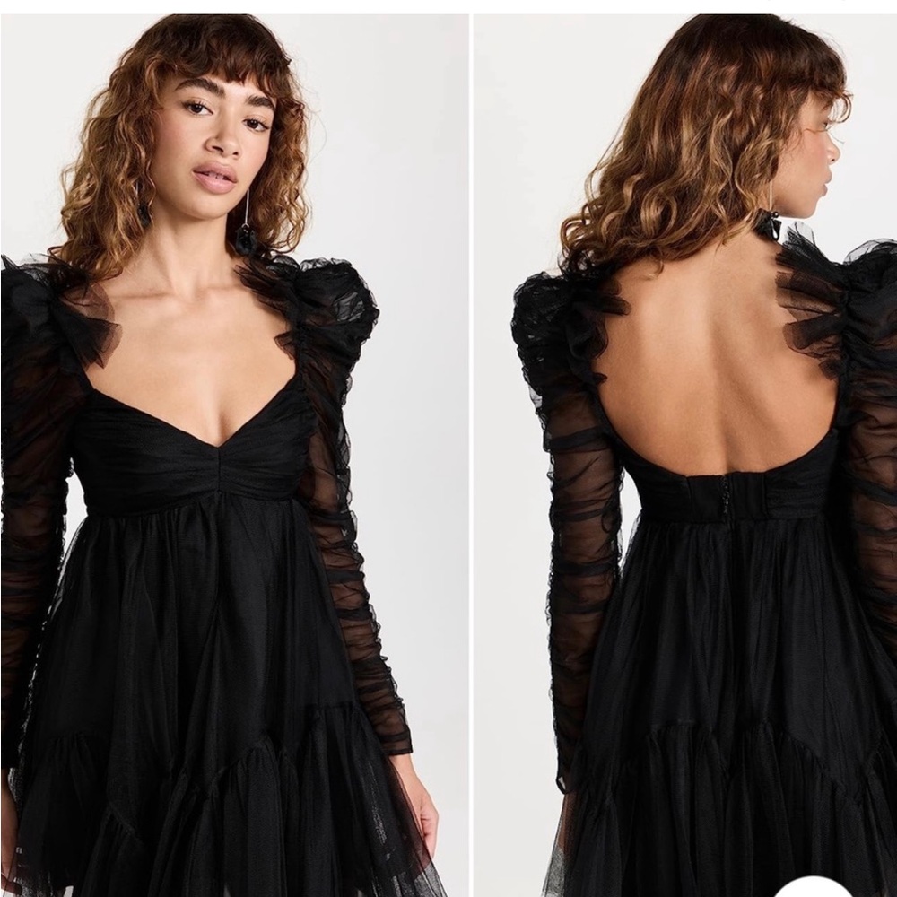 Zimmermann Black tulle ruched dress from Netaporter worn once